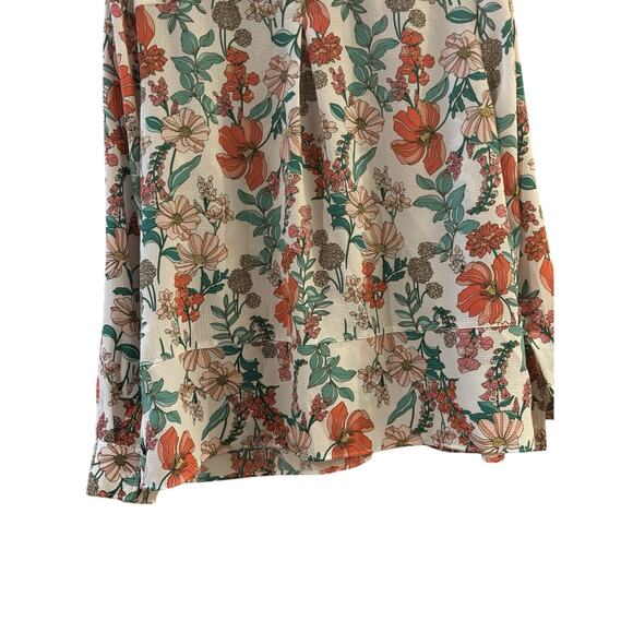 Tommy Hilfiger Women's Popover Plus Sz Top XL Split Neck Blue Floral Cottage - Picture 4 of 5